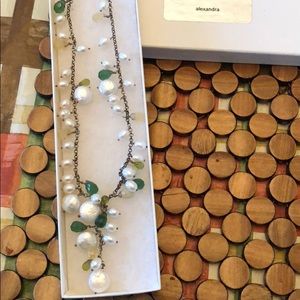 Pear and gem necklace